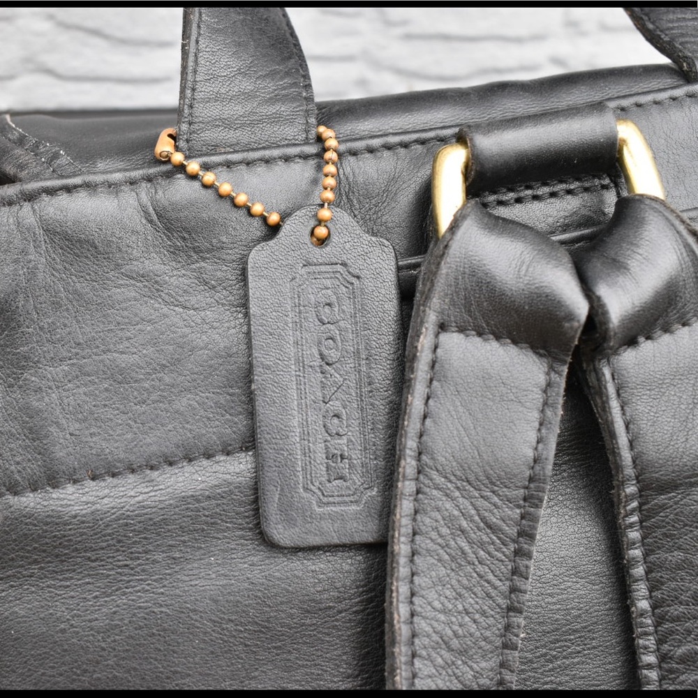 Vintage Coach XL Leather Backpack - Black - Picture 7 of 15